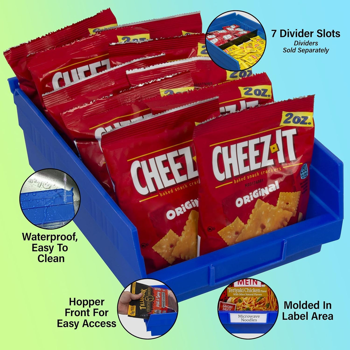 Akro-Mils 30150 Plastic Shelf Bins, Heavy Duty Storage Bins for Garage, Closet, and Drawer Organization, 12-Inch x 6-1/2-Inch x 4-Inch, Blue, 12-Pack Akro-Mils