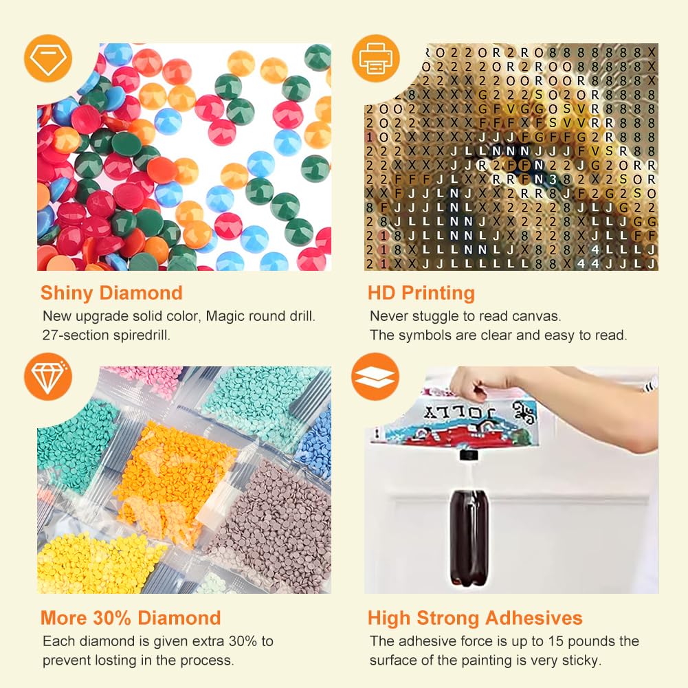 Anuver Lion Diamond Painting Kits for Adults, 5D DIY Diamond Art Kits for Beginners, Full Drill Diamond Painting Kits for Home Wall Decor, 12x12 Inch Anuver