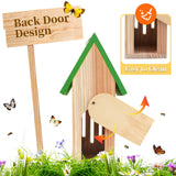 3-in-1 Butterfly House Feeder Bee House, Wooden Butterfly Houses for The Garden, Butterfly Feeders for Outdoors, Natural Butterfly Garden Kit Habitat with Puddler Beyoogeem