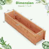 CLEEMAN Raised Garden Bed, Rectangle Wood Garden Planter with 2 Drainage Holes & Removable Bottom, Planter Box Outdoor for Fruit Vegetable Flower Herb, 44” x 11” x 10” CLEEMAN