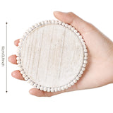 4 Pieces Wood Beaded Coasters 3.9 Inch Round Rustic Farmhouse Coasters Wooden Coasters for Drinks Decorative Table Top Coasters Wood Bar Coaster Set for Housewarming Home Kitchen (Beige) Honeydak