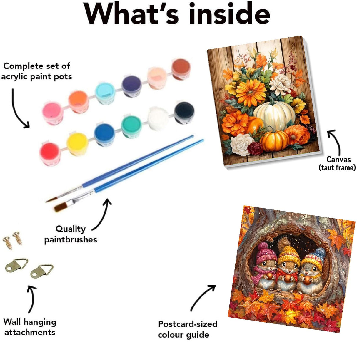 2 Pack Fall Paint by Numbers Kit for Adults Beginner with Framed,Pumpkin Easy Adult Paint by Number Kits on Canvas DIY Painting for Beginners Art by Numbers for Home Wall Decor 10x12 Inch NEGEKFKX