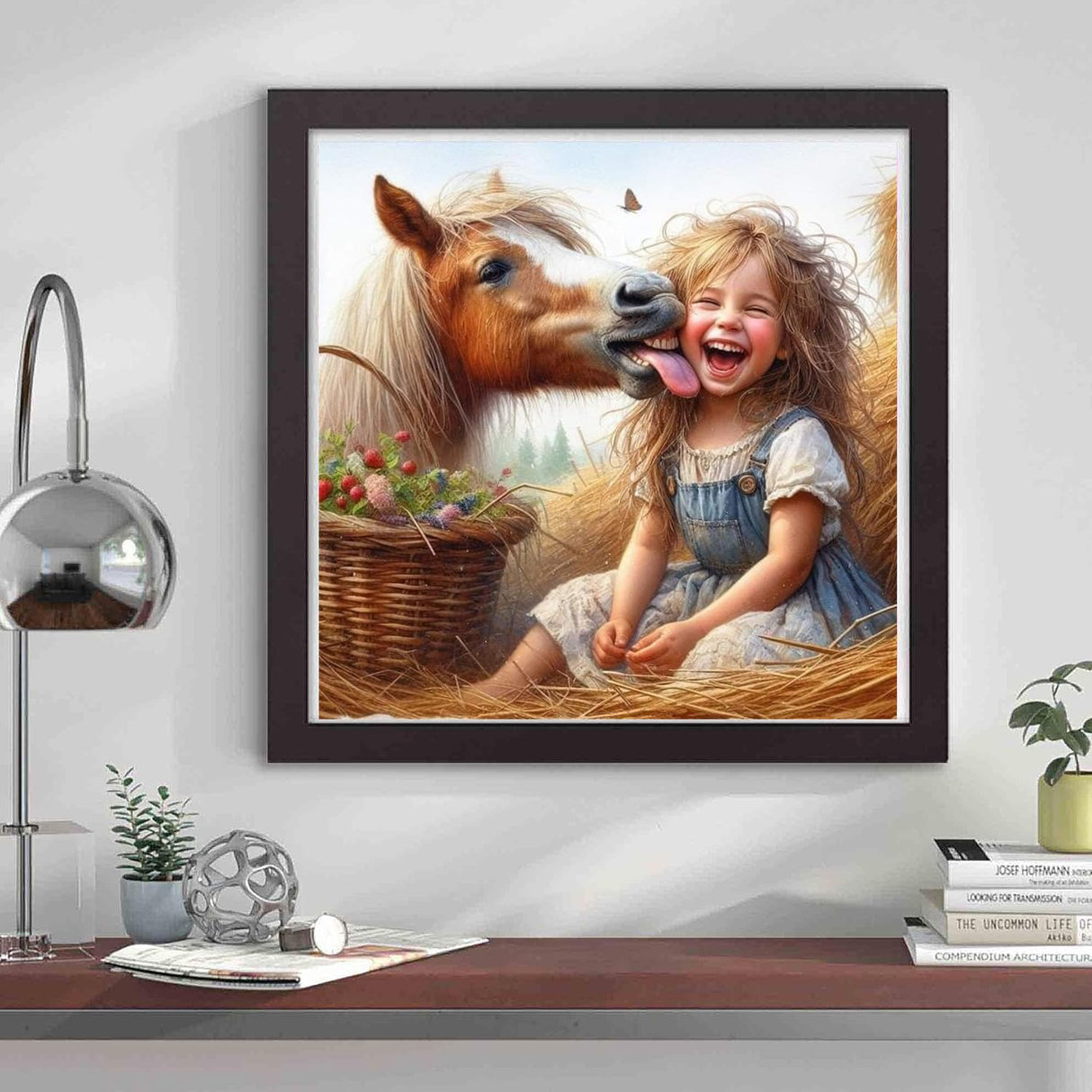 Horse Diamond Art Kits for Adults, Diamond Painting Kits for Adults, 5D DIY Gem Arts Craft Kits, Full Drill Diamond Round Dots Painting, 14" x 14" croshom