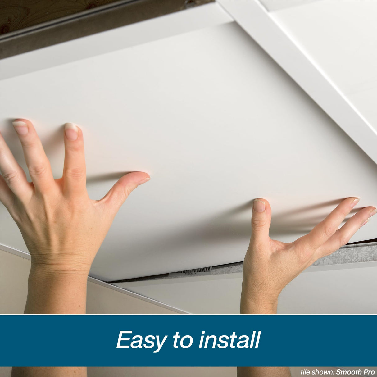 Genesis 2ft x 2ft Smooth Pro White Ceiling Tiles - Easy Drop-in Installation – Waterproof, Washable and Fire-Rated - High-Grade PVC to Prevent Breakage - Package of 12 Tiles Genesis