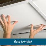 Genesis 2ft x 2ft Smooth Pro White Ceiling Tiles - Easy Drop-in Installation – Waterproof, Washable and Fire-Rated - High-Grade PVC to Prevent Breakage - Package of 12 Tiles Genesis