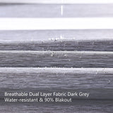 Persilux Blackout Roller Window Shades Zebra Blinds (25" W X 72" H, Dark Grey) Dual Layer Sheer Shades Privacy Light Control for Day and Night Shades for Home and Office, Easy to Install Persilux