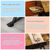 Roockky Adjustable Drafting Table, Multi-Functional Tilting Drawing Desk with Stool, Wood Painting Table Artist Desk for Home Office School, Brown-B Roockky