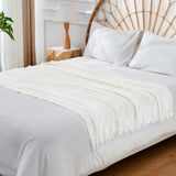 inhand Knitted Throw Blanket for Couch and Bed, Soft Living Room Home Decor Knitted Blanket with Tassel, Outdoor Lightweight Breathable Summer Blanket, Farmhouse Warm Woven Decorative, 50"x60" inhand