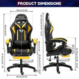 Gaming Chair with Bluetooth Speakers and LED RGB Lights Ergonomic Massage Computer Gaming Chair with Footrest High Back Music Video Game Chair with Lumbar Support Yellow and Black VANSPACE