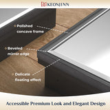 Keonjinn 16" x 24" Black Medicine Cabinets for Bathroom with Mirror Recessed or Surface Wall-Mounted Aluminum Alloy Framed Beveled Mirror, Single Door Metal Bathroom Vanity Mirror with Storage Cabinet Keonjinn