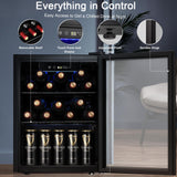 Antarctic Star Beverage Refrigerator Cooler,16 Bottle 66 Can Mini Fridge Glass Door for Beer Drinks or Wine for Home and Bar, Electronic Temperature Control, with Blue LED, 1.7 Cu.Ft Antarctic Star