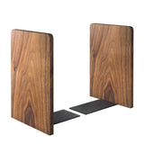 Brosisincorp Walnut Wood Book Ends, Heavy Duty Bookends for Shelves Sturdy Non-Skid Book Stand for CDs - 6.69 x 4.72 x 3.94 in(1 Pairs, Large) Brosisincorp