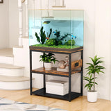 Livofloral 20-29 Gallon Fish Tank Stand With Power Outlets, 3-Tier Metal Aquarium Stand, Breeder Reptile Tank Stand with Shelf for Home Office, 500LBS Capacity, 29.5 x 15.8 x 30.1 inches Livofloral