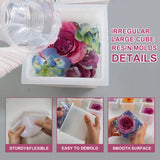 Voaesdk 2Pcs Large Bevel Cube Resin Molds,4.09'' & 3.35'' Square Silicone Resin Molds for Flowers Preservation,Irregular Cube Epoxy Resin Casting Molds for DIY Resin Art Candle Soap Making Home Decor Voaesdk