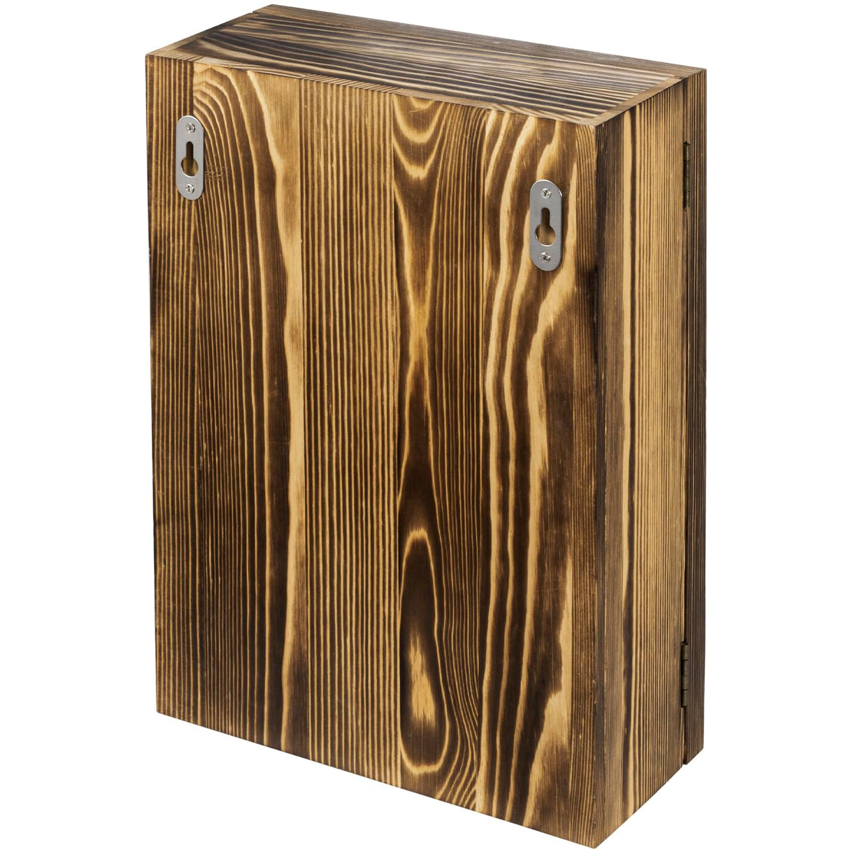 MyGift 4-Tier Wall Mounted Rustic Burnt Solid Wood Sports Championship Ring Holder with Metal Latch Closure, 20-Peg Fraternity, Class Rings Display MyGift