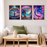 Axquilon 3 Pack Tree of Life Diamond Art Kits for Adults - Diamond Painting Kits for Adults Beginner, DIY 5D Full Drill Gem Art for Home Wall Decor 12x16 inch Axquilon