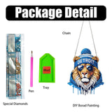 DIY Diamond Art Hanging Kit for Adult,Acrylic Diamond Art Painting Window Pendants Home Garden Wall Hanging Kits Hanging Ornament,Football Style (Detroit Blue) Weadatty