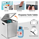 NICESOUL 42'' Outdoor Rectangle Fire Pit Table, Modern Low Profile Patio Firepits with Tank Table, 50,000 BTU Firepit Table for Outside, Exterior, Porch, Backyard or Garden, No Assembly, Grayish white NICESOUL