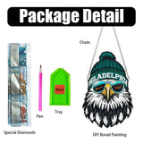 DIY Diamond Art Hanging Kit for Adult,Football Style Acrylic Diamond Art Painting Window Pendants Home Garden Wall Hanging Kits Hanging Ornament,Single Sided(Philadelphia Green) Weadatty