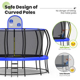 Zupapa 1800LBS Weight Capacity 2025 Double Frames Trampoline with No-Gap Design Curved Poles 16 15 14 12FT Trampolines for Kids with Enclosure Net Outdoor Trampolin for Children Adults Family Zupapa