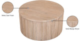 Meridian Furniture Oakhill Collection Modern | Contemporary Round White Oak Finish Coffee Table, 36" W x 36" D x 16" H, Brown Meridian Furniture