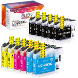 ejet Compatible LC203 LC201 Ink Cartridges Replacement for Brother Ink Cartridges LC203 LC203BK Work for MFC-J880DW MFC-J480DW MFC-J4620DW MFC-J4420DW(5 Black, 2 Cyan, 2 Magenta,2 Yellow, 11-Pack) ejet