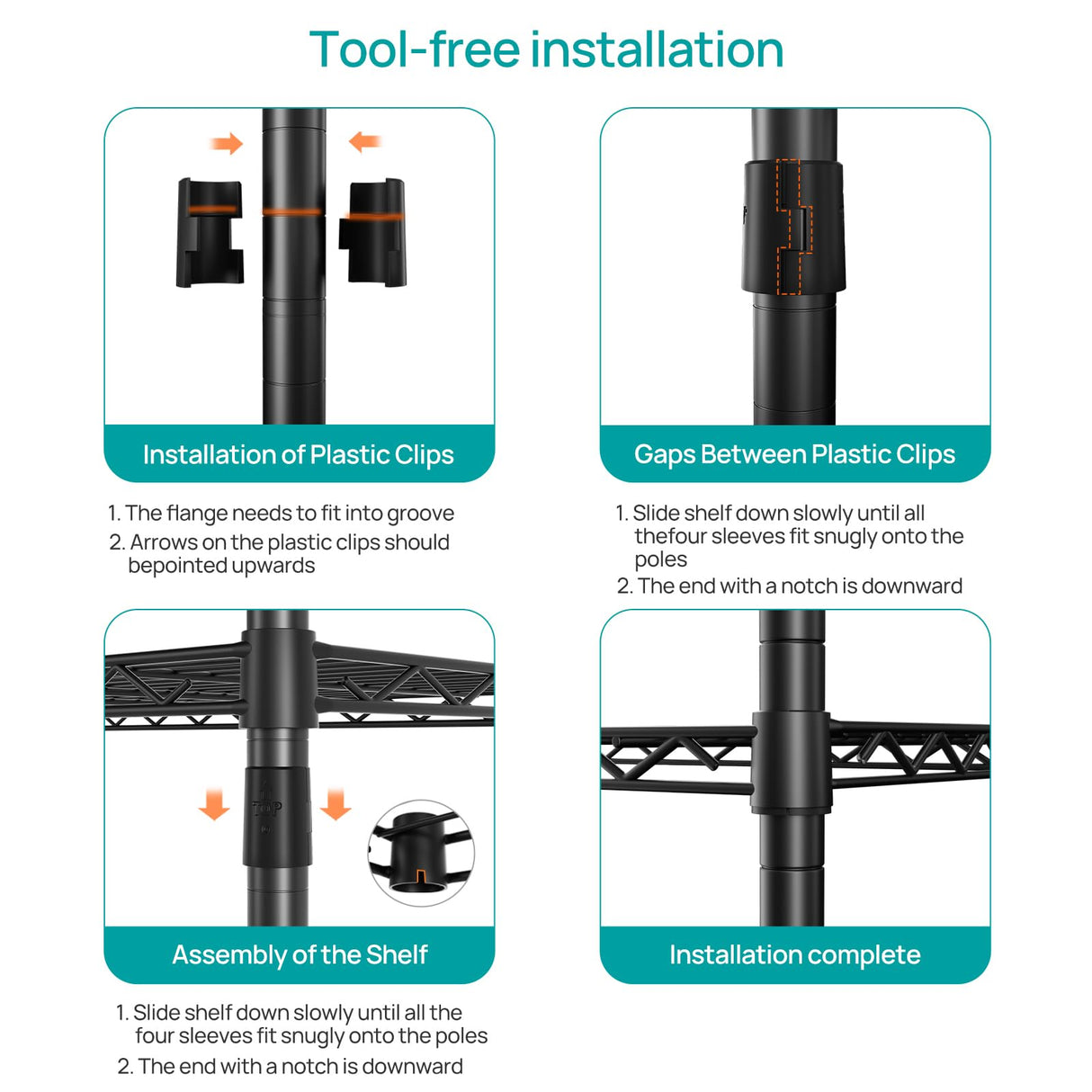 SINGAYE 5 Shelf Adjustable Heavy Duty Storage Shelving Unit with Wheels Steel Organizer Wire Rack Shelves Bathroom Organizers and Shelf Wire Closet Metal Pantry Kitchen Garage 14" DX30 WX70 H Black SINGAYE