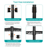 SINGAYE 5 Shelf Adjustable Heavy Duty Storage Shelving Unit with Wheels Steel Organizer Wire Rack Shelves Bathroom Organizers and Shelf Wire Closet Metal Pantry Kitchen Garage 14" DX30 WX70 H Black SINGAYE