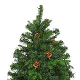 Goplus 8ft Pre-Lit Artificial Christmas Tree, Premium Spruce Hinged Tree 600 LED Lights and Pine Cones, Xmas Tree for Holiday Indoor Décor Goplus