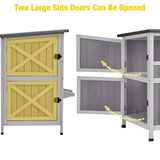 Aivituvin Outdoor Cat House，Two-Story Feral Cat Shelter，Wooden Cat Condos,Weatherproof Cat Enclosure for Winter with Escape Doors Aivituvin