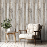 LXCREAT Faux Wood Butcher Block Contact Paper, Shiplap Peel and Stick Wallpaper Wooden Planks for Walls 17.5"X118", Natural Grey Self Adhesive Removable Rustic Wallpaper for Shelf Kitchen Decoration LXCREAT