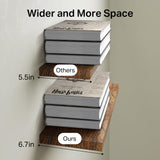 BAYKA Floating Shelves for Wall – Bathroom Shelves Rustic Wood with Metal Brackets for Bathroom, Bedroom, Kitchen, or Living Room Decor – Rustic Brown, Set of 3, Sturdy Storage with 22lb Capacity BAYKA