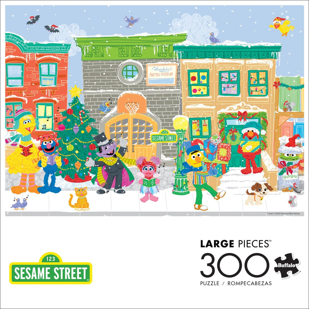 Buffalo Games - Sesame Street - Sesame Street - Carolers on Sesame Street - 300 Piece Jigsaw Puzzle for Adults -Challenging Puzzle Perfect for Game Nights Buffalo Games