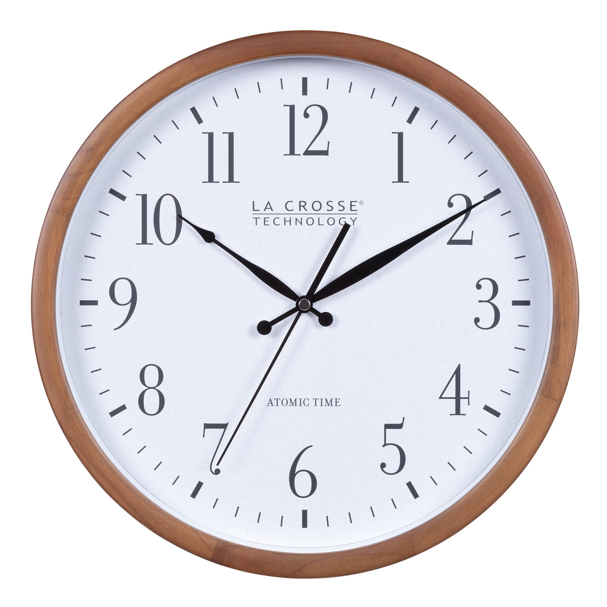 La Crosse Technology 404-50447-INT 12.8" Atomic Walnut Analog Wall Clock La Crosse Technology