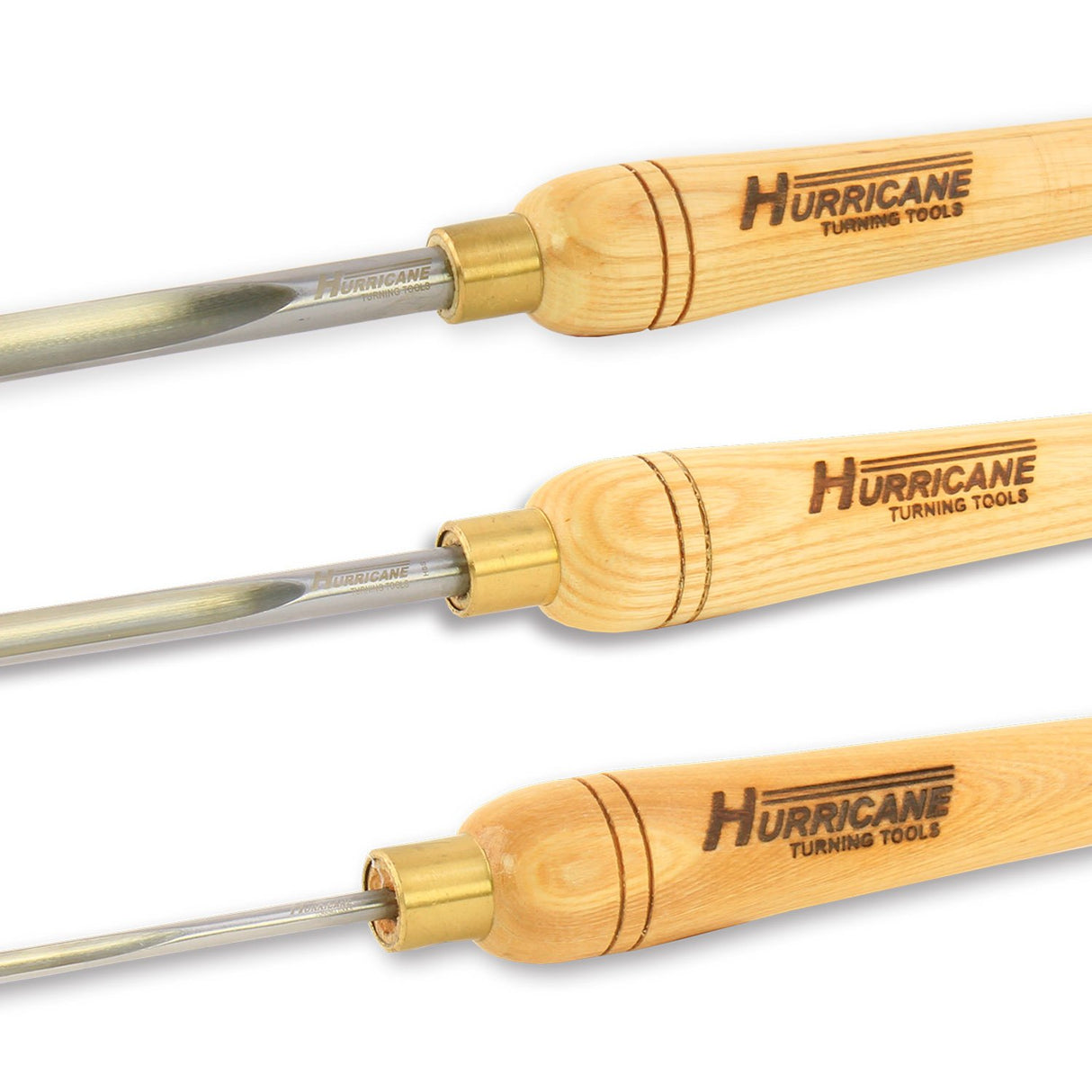 Hurricane Turning Tools, HSS, 3 Piece Spindle Gouge Set (1/4", 3/8" and 1/2" Flute), Standard Series Woodturning Tools Hurricane Turning Tools