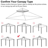 Yescom 10.6'x10.6' Gazebo Top Replacement for 2 Tier Summer Veranda Frame Canopy Cover Patio Garden Yard Dark Beige Y00710T01 Yescom