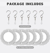 6 Pack 10 inch Sublimation Wind Spinner Blanks, 2 Sided Printable Sublimation Stainless Steel Metal Wind Powered Kinetic Sculpture for Yard and Garden, Heat Press Transfer Sublimation Blank Products Wefanify