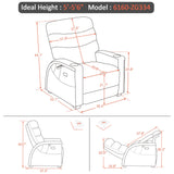 MCombo Power Zero Gravity Recliner Chair with Adjustable Headrest for Living Room, Fabric ZG334 (Neutral Grey) MCombo