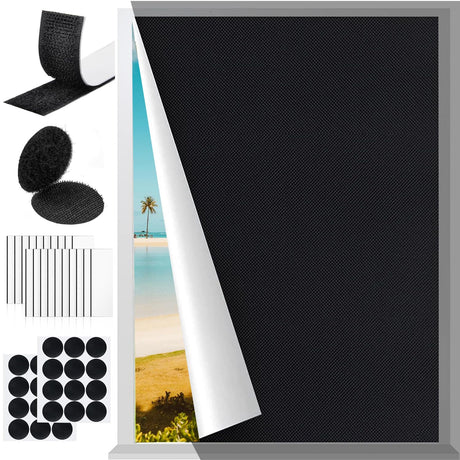 EUIQUE Portable Blackout Curtains for Bedroom Window (Upgraded 420D Fabric), 100% Blackout Blinds Shades No Drill Travel Blackout Window for Nursery Room RV Car, 40 x 57 inch EUIQUE