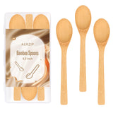 6.3 Inch Bamboo Spoons, Small Wooden Eating Spoons, Tiny Wood Honey Teaspoon for Coffee and Tea, Little Wooden Spoons For Daily Use (3 PCS) aerzip