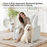 ANJ White Power Recliner Chair Set of 2, Electric Home Theater Seating Soft Leather Reclining Chairs for Movie Room Overstuffed Recliners with Hidden Arm Storage, Cup Holders and USB Ports ANJ