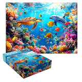 Puzzle for Adults 1000 Pieces - Underwater World Puzzle, Ocean Beach Sea Turtle Coral,1000 Piece Undersea Jigsaw Puzzle (28''x 20'') YOGEON