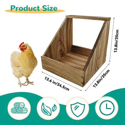 kathson Chicken Nesting Box,Wood Chickens Coop Nesting Boxes Single Compartment Hen Nesting Box Big Duty Laying Nest Boxes for Hens Ducks and Poultry(1 Pcs,No Perch) - WoodArtSupply