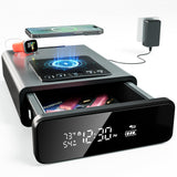 Mboko Biometric Discreet Gun Safe with 12-Hour Time Clock Display, Wireless Charging Gun Safe for Handgun with Adjustable Brightness, Backlit Keypad, LED Light, and Auto Pop-up Access Mboko