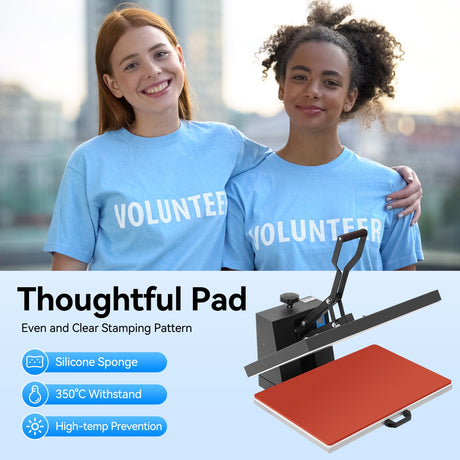 16 x 24 Heat Press Machine, Digitally Controlled Heat Press Transfer Printer, Digital T Shirt Sublimation Machine, Clamshell Design Heat Press, LCD Display for DIY T Shirts, Clothes, Pillows. Gosangom