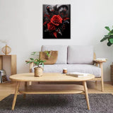 Dark Style Paint by Numbers for Adults and Beginner Beautiful Rose Collar Flower DIY Painting by Number on Canvas with Brushes and Acrylic Pigment for Home Decor Gift Without Frame 16 x 20inch Tucocoo