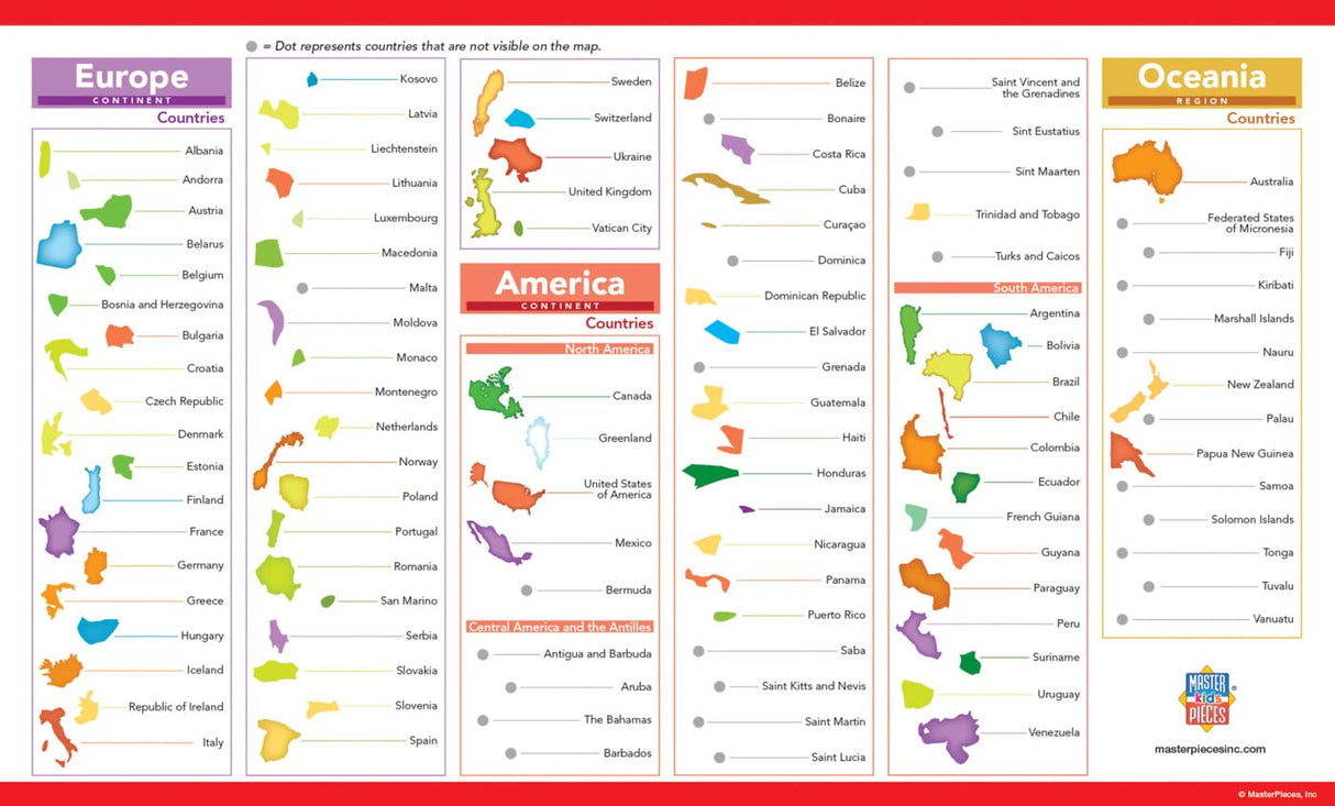 MasterPieces 60 Piece Educational Jigsaw Puzzle for Kids - World Map - 16.5"x12.75" Masterpieces