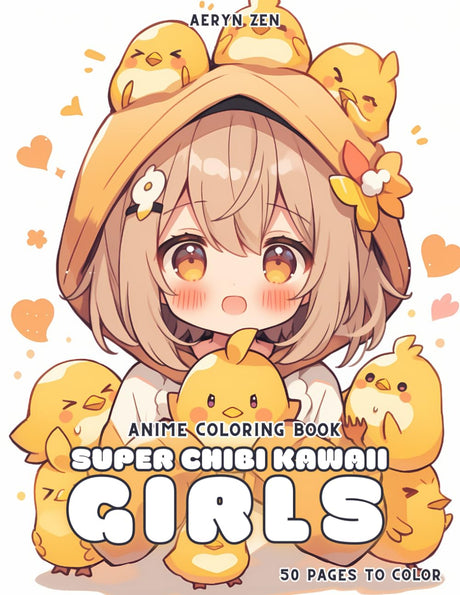 Anime Coloring Book: Super Chibi Kawaii Girls: Manga Art & Anime Enthusiasts Stress Relief Adult Coloring WoodArtSupply