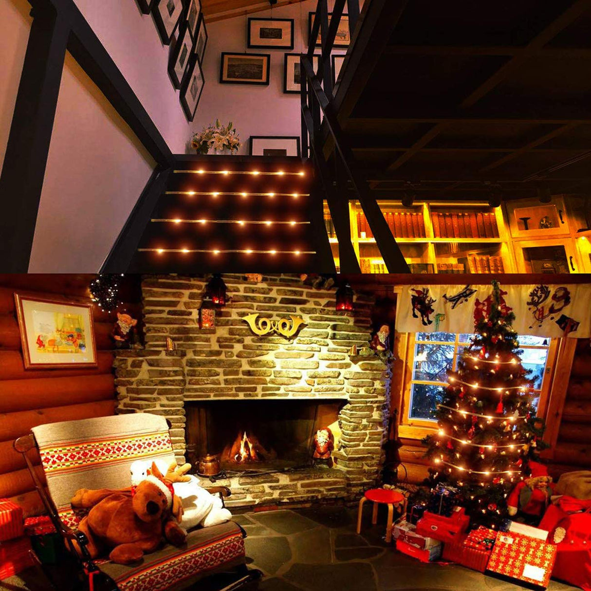 Fitybow LED Rope Lights Battery Operated String Lights 40Ft 120 LEDs 8 Modes Hanging Fairy Lights Dimmable/Timer with Remote for Camping Party Halloween Christmas Decoration (Warm White) Fitybow