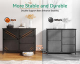 AODK Dresser for Bedroom Dresser TV Stand with 5 Storage Drawers, Small Fabric Dresser Chest of Drawers for Closet Organizer Clothes, Black AODK